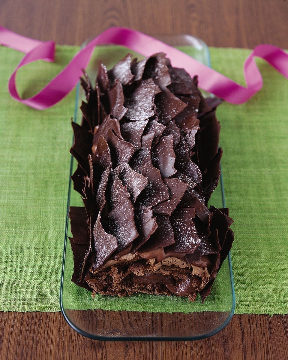 Chocolate yule log delicious. magazine