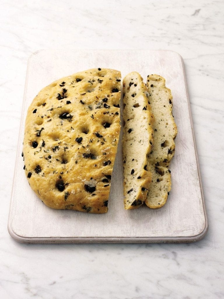 Olive and thyme focaccia