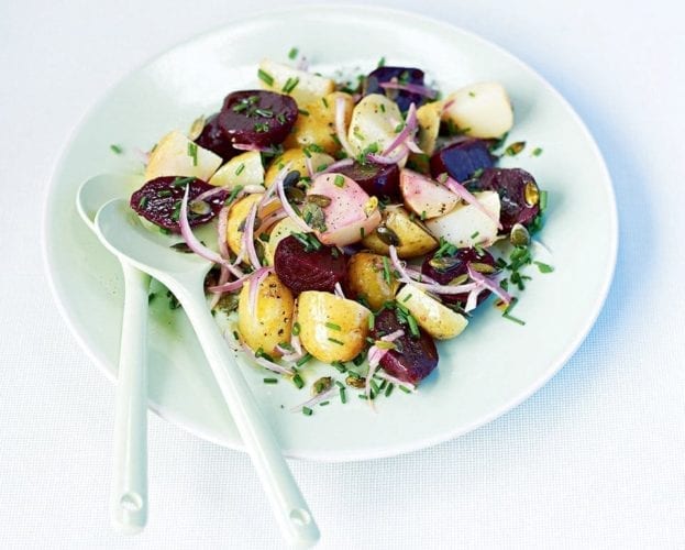 Beetroot, new potato and chive salad