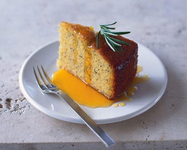 Lemon polenta cake with mascarpone and lemon curd