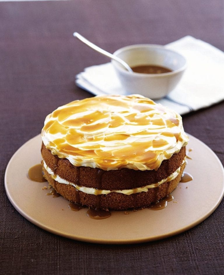 Butterscotch sponge cake with cream cheese frosting