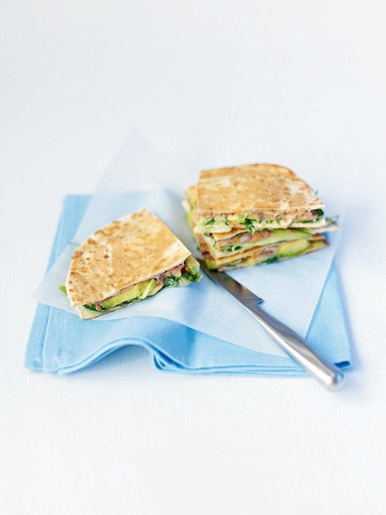 Avocado and cheese quesadillas