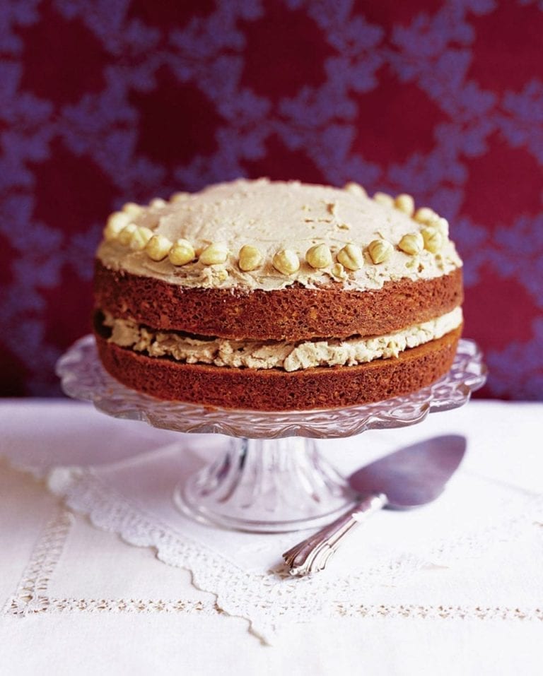 Mocha and hazelnut cake