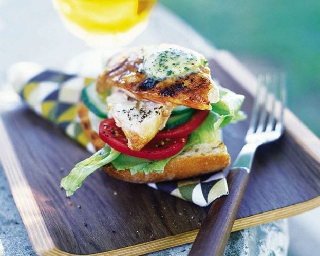 Chicken bruschetta with chilli, coriander and lemon butter