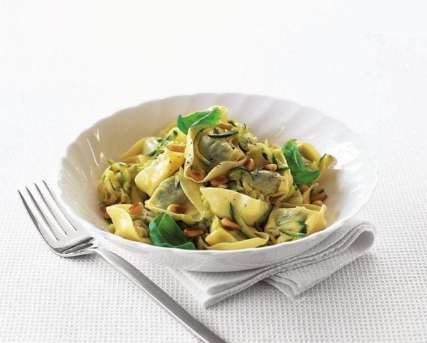 Tortellini with lemon and courgette