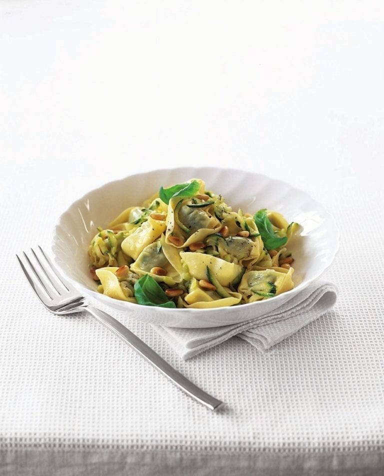 Tortellini with lemon and courgette