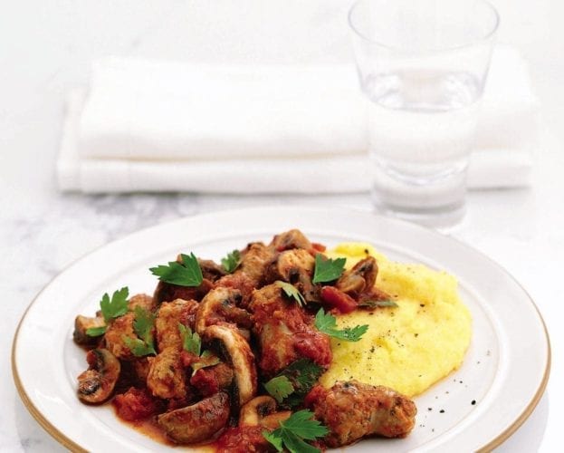 Venison and tomato ragù with polenta