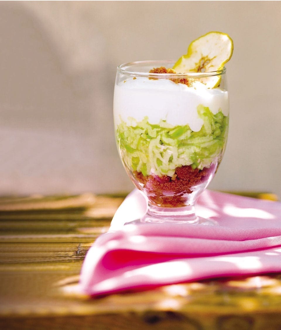Apple and ginger yogurt dessert recipe | delicious. magazine