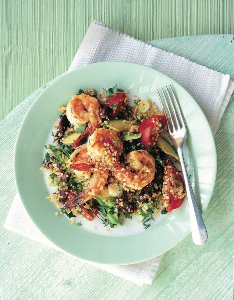 Prawn and avocado quinoa salad