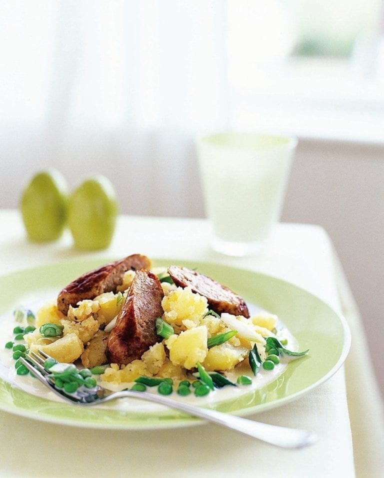 Summery sausage and mash