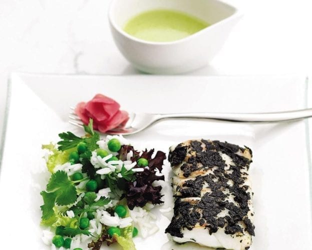 Pan-fried wasabi cod