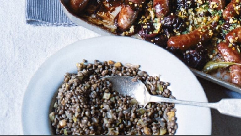 Braised Puy lentils