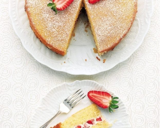 Strawberry and polenta shortcake