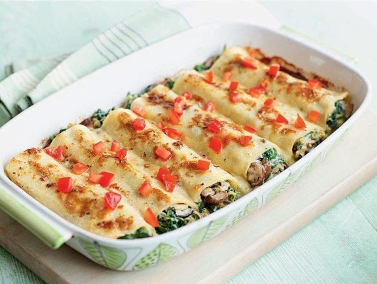 Courgette and mushroom cannelloni