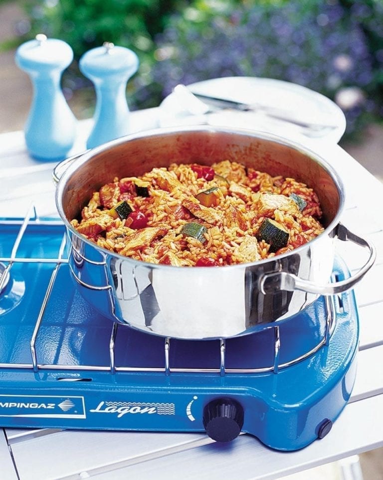 One-pot pork, tomato and courgette rice