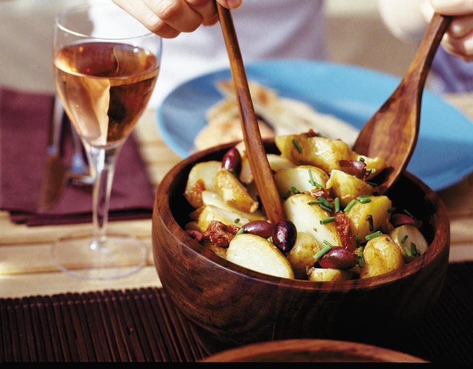 New potato, sundried tomato and olive salad recipe delicious. magazine