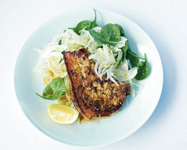 Quick creamy pork chops with prunes
