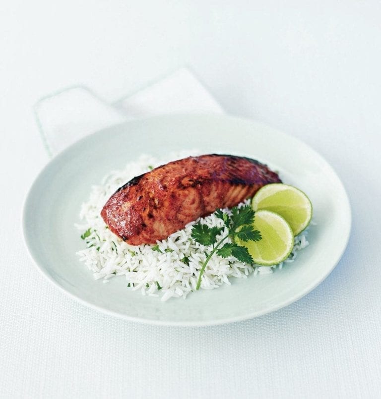 Tandoori salmon steaks