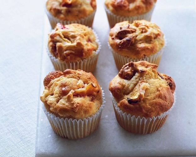 Peach and amaretti muffins