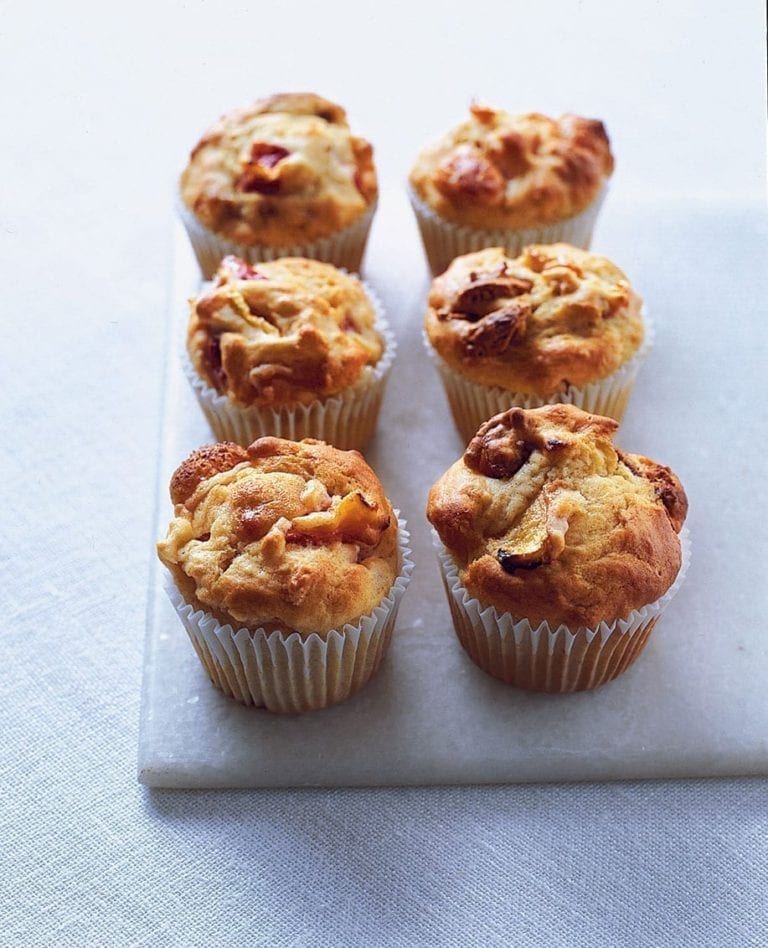 Peach and amaretti muffins