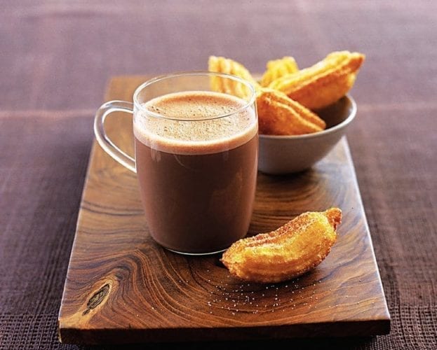 hot chocolate with churros