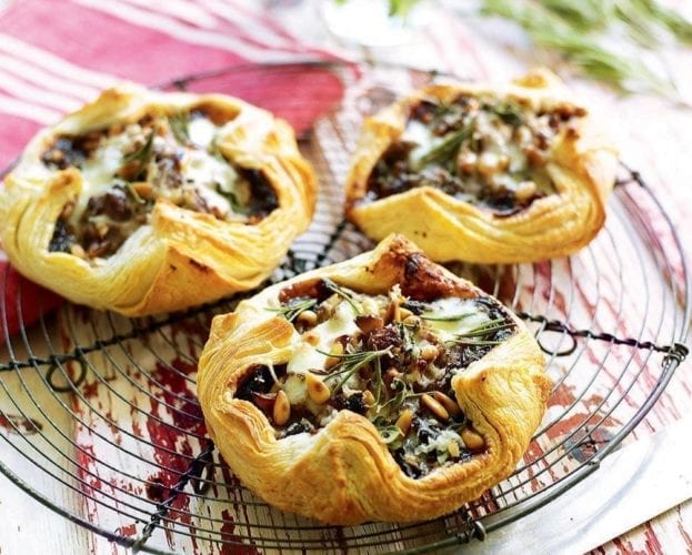 Beef, onion, rosemary and pine nut parcels