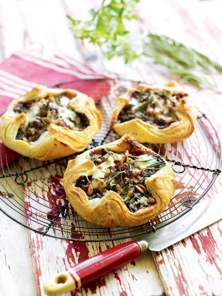 Beef, onion, rosemary and pine nut parcels