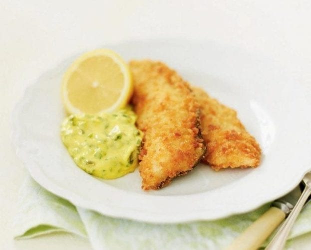 Pan-fried plaice with potato wedges