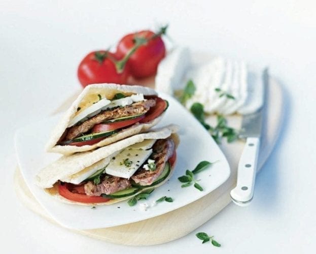 Halloumi gyros with herby chips