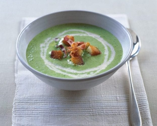 Minted pea and watercress soup