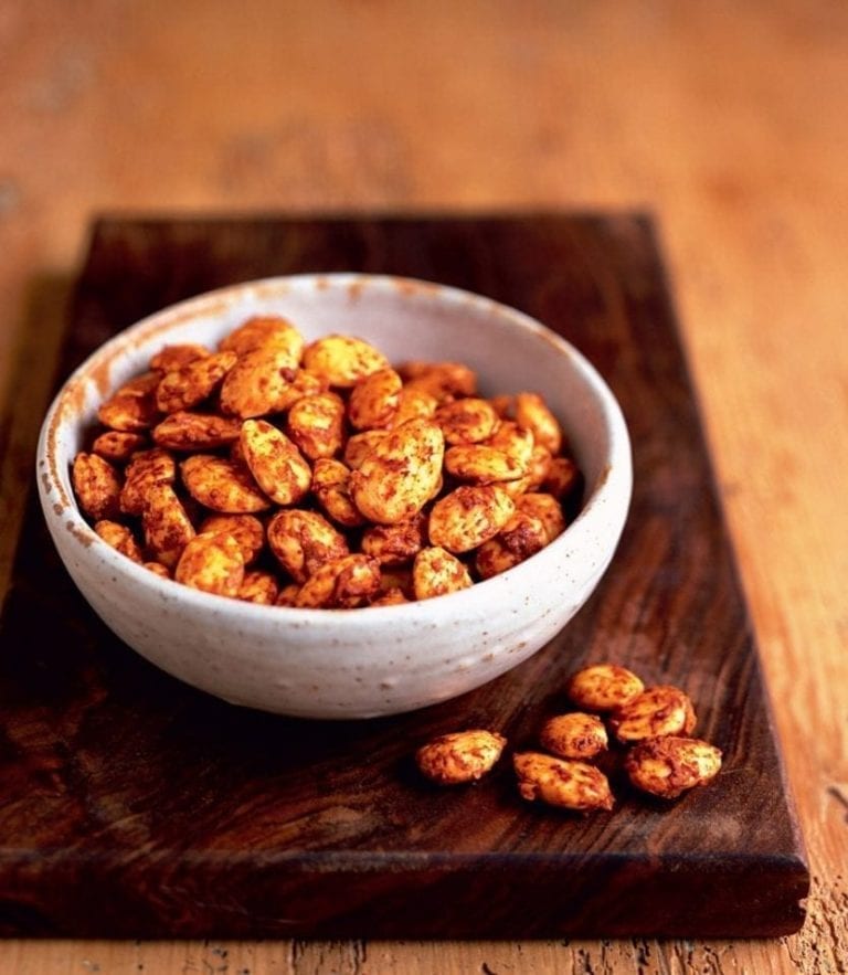 Roasted almonds with grana padano and paprika