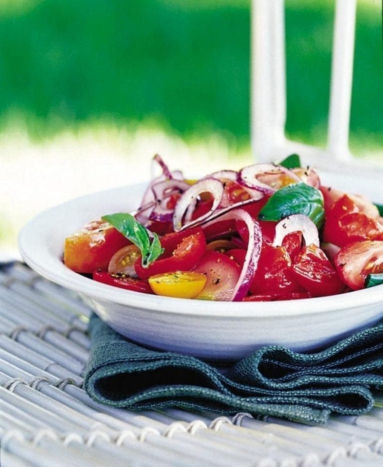 Tomato and sweet pickled pepper salad