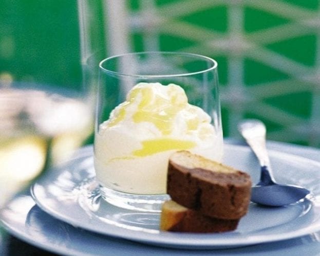 Lemon mousse with candied lemon