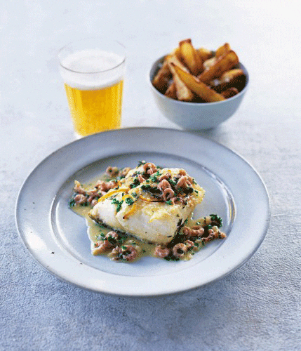 Spiced potted shrimps with quick-pickled cucumber