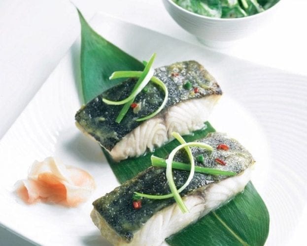 White miso soup with soba noodles