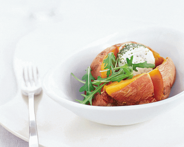 Microwaved sweet potato