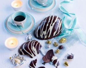 Homemade chocolate Easter eggs