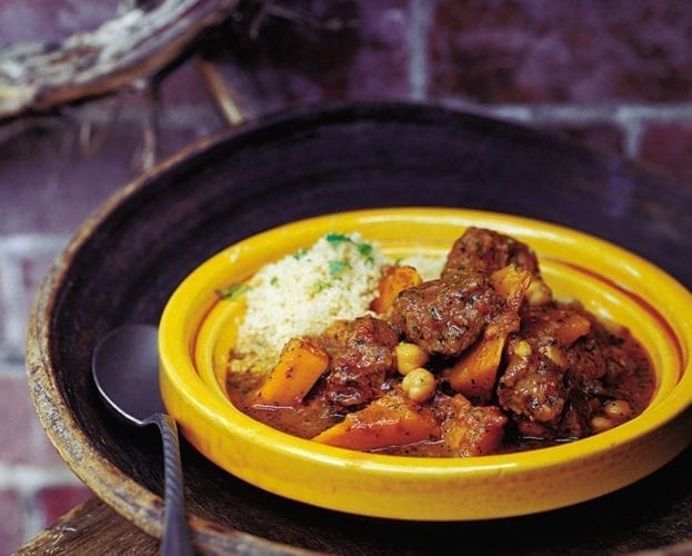 Lamb, chickpea and squash tagine with chermoula and couscous