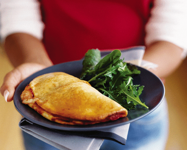 Tomato and mozzarella calzone