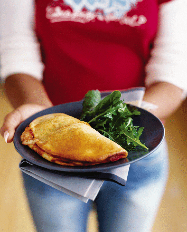 Tomato and mozzarella calzone