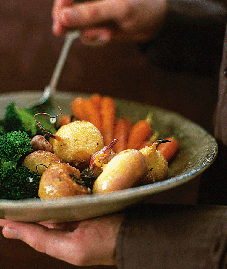 Roasted carrots with baby turnips