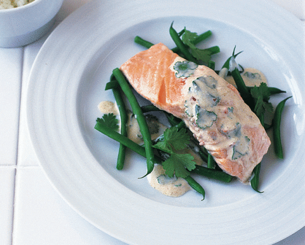 Thai-poached salmon