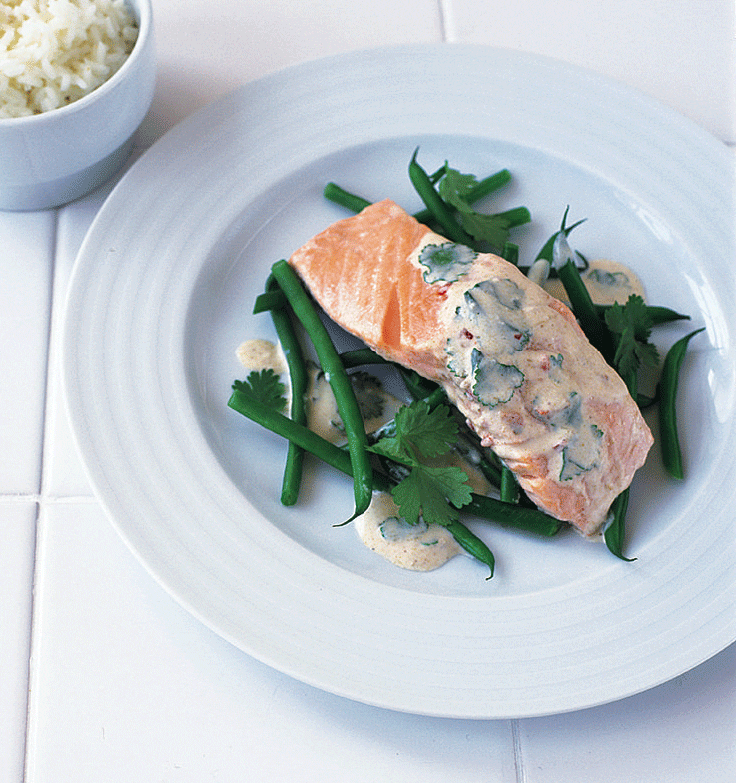 Thai-poached salmon