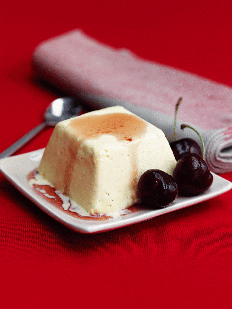 Bavarian cream with kirsch cherries