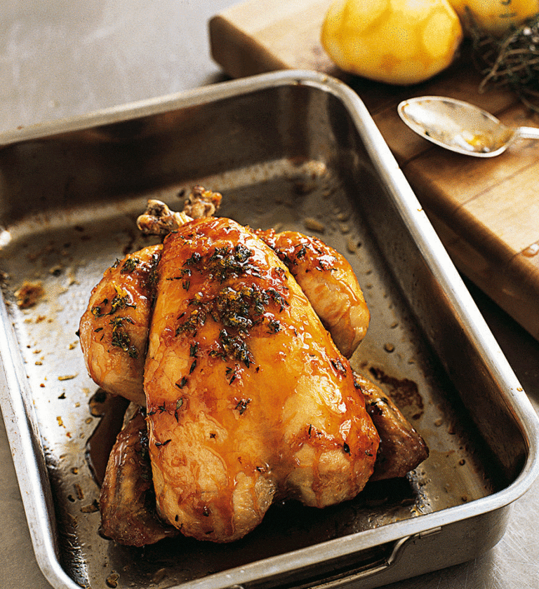 Gary Rhodes’ honey, lemon and thyme roast chicken
