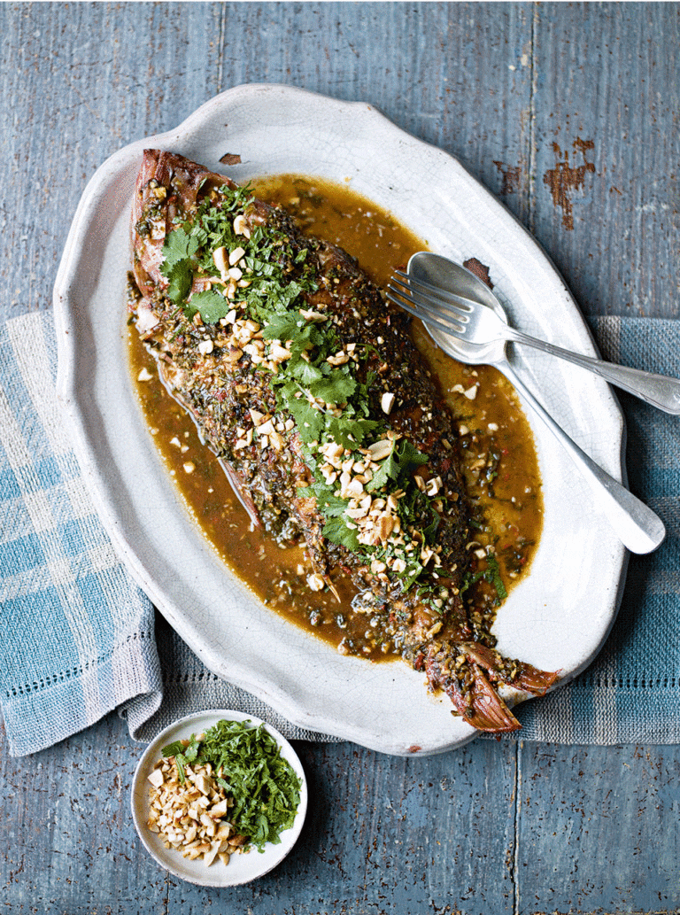 Vietnamese-style baked snapper