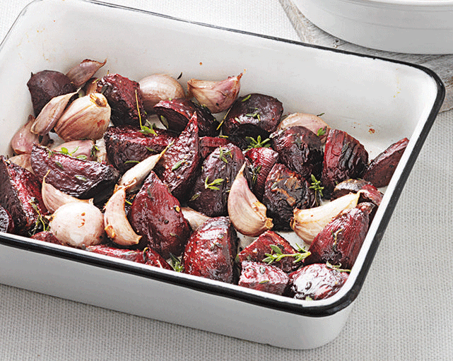 Roasted garlic and thyme beetroot