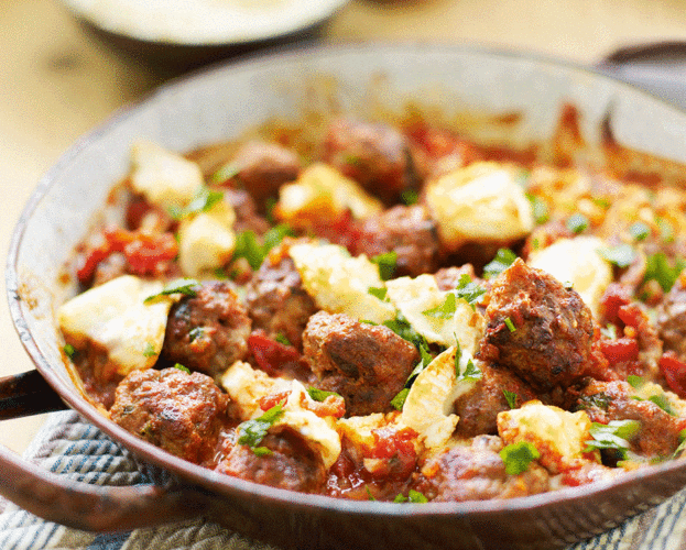 Frikadeller (Scandinavian meatballs) with rich gravy