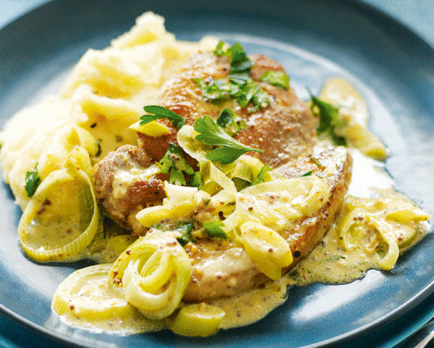 Creamy mustard pork