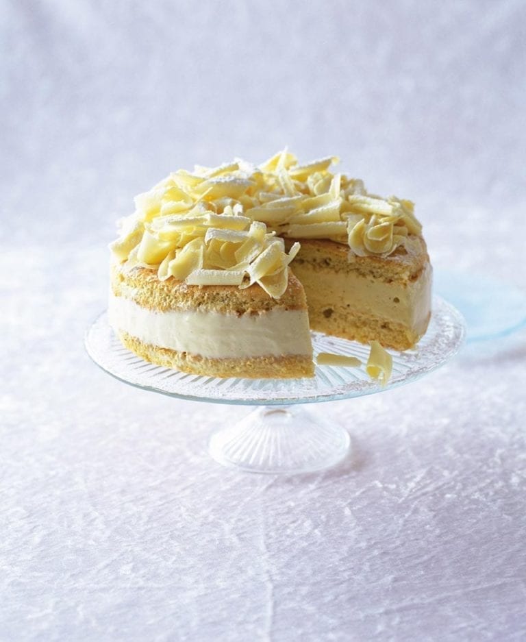 White chocolate truffle torte